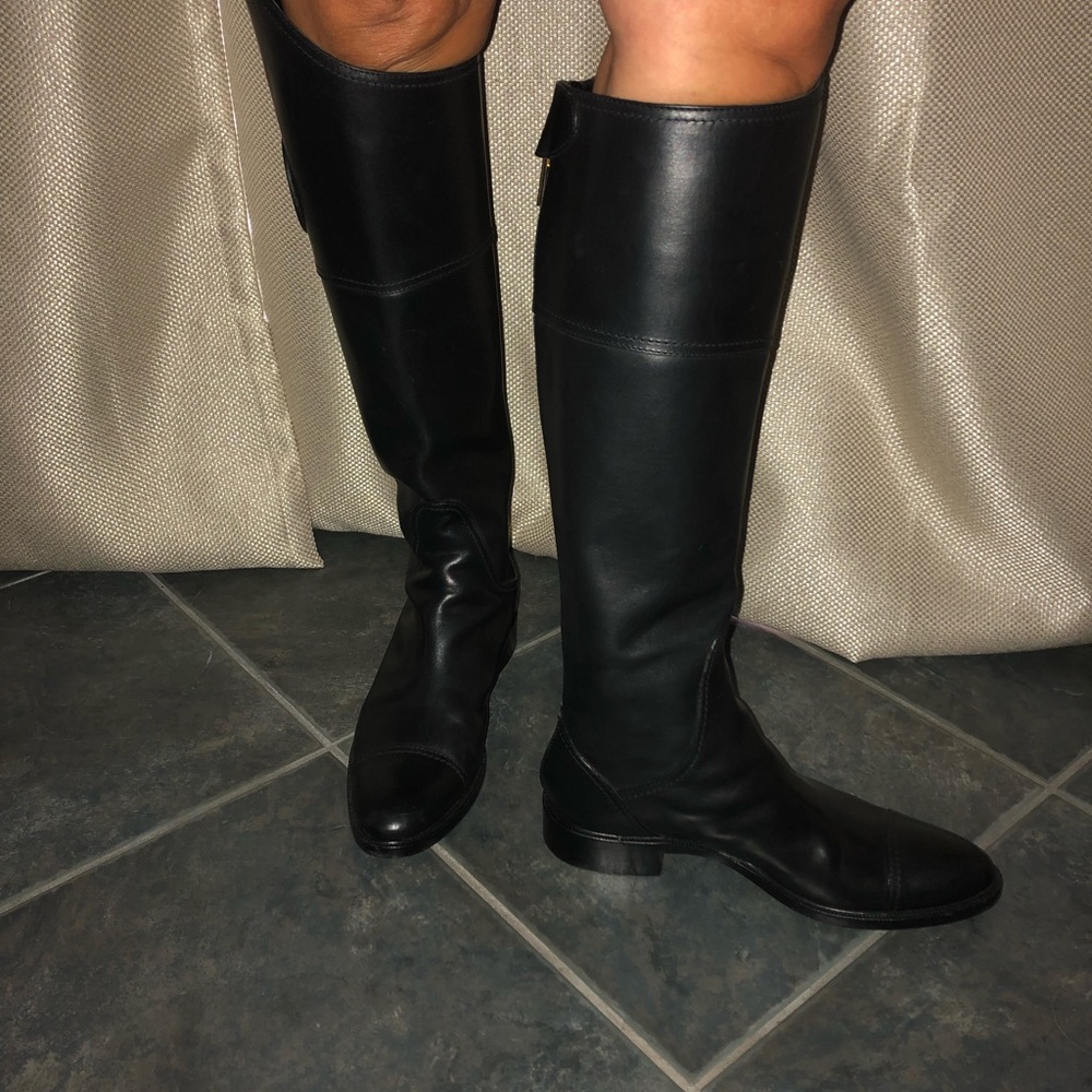 Emilio Pucci Black Leather Riding Boots